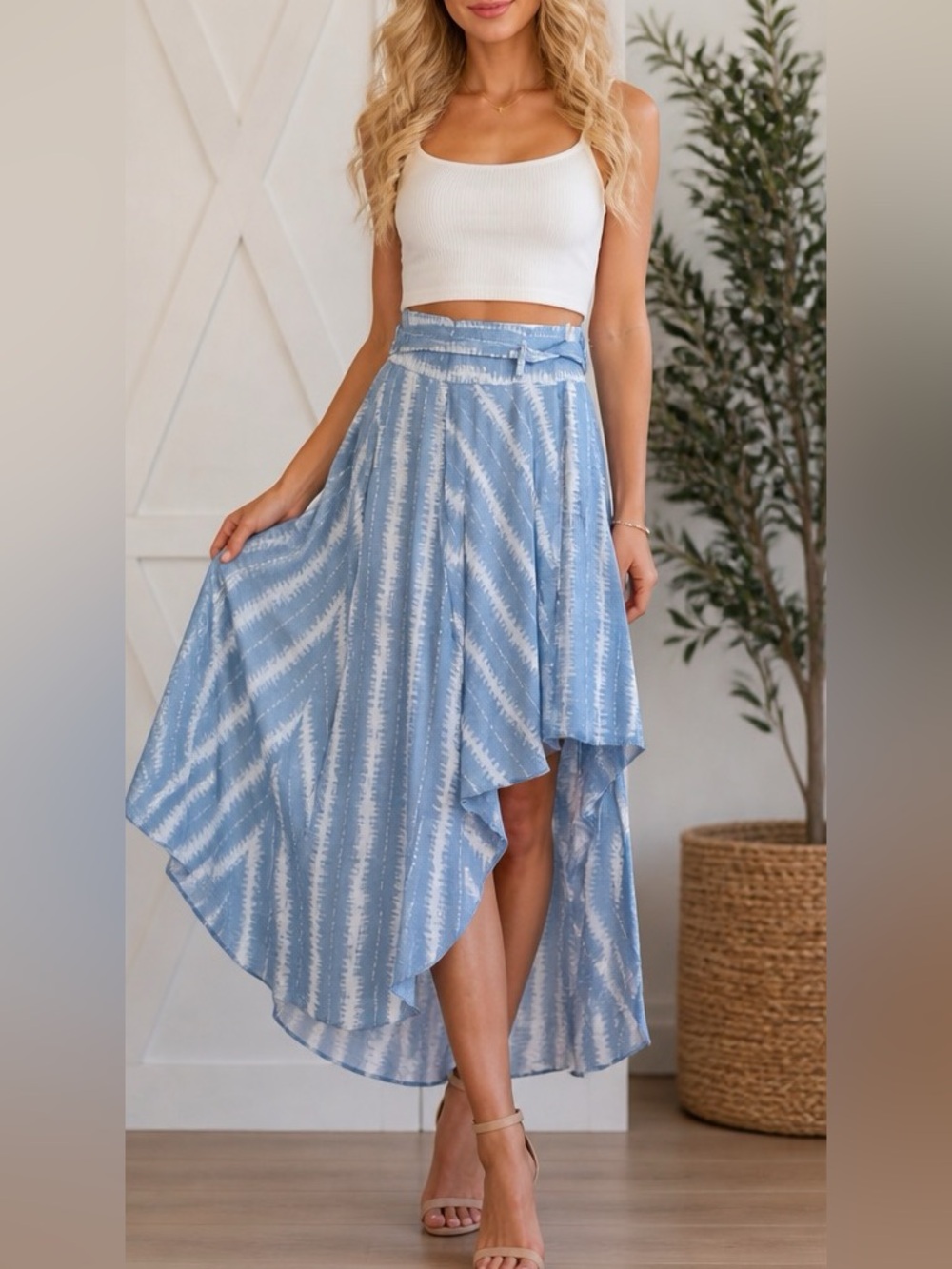 Liliana Meza High Low Side Tie Dye Skirt Size S/XS feminine elegant party Art